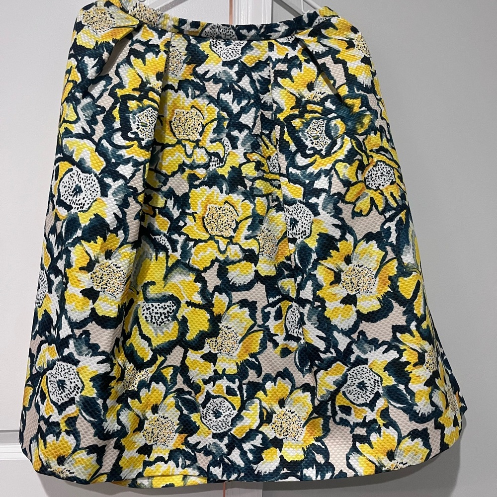 H&M A-Line Skirt - Yellow and Green Floral